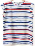 Romwe Multicolor Striped Slim T-shirt