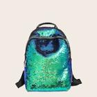Romwe Contrast Sequins Decor Backpack