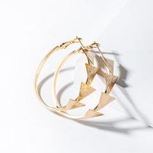 Romwe Triangle Detail Hoop Earrings