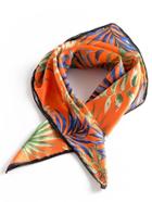 Romwe Leaves Print Square Scarf