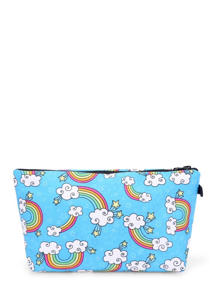Romwe Rainbow & Star Print Makeup Bag