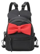 Romwe Contrast Oversized Bow Tie Embellished Backpack