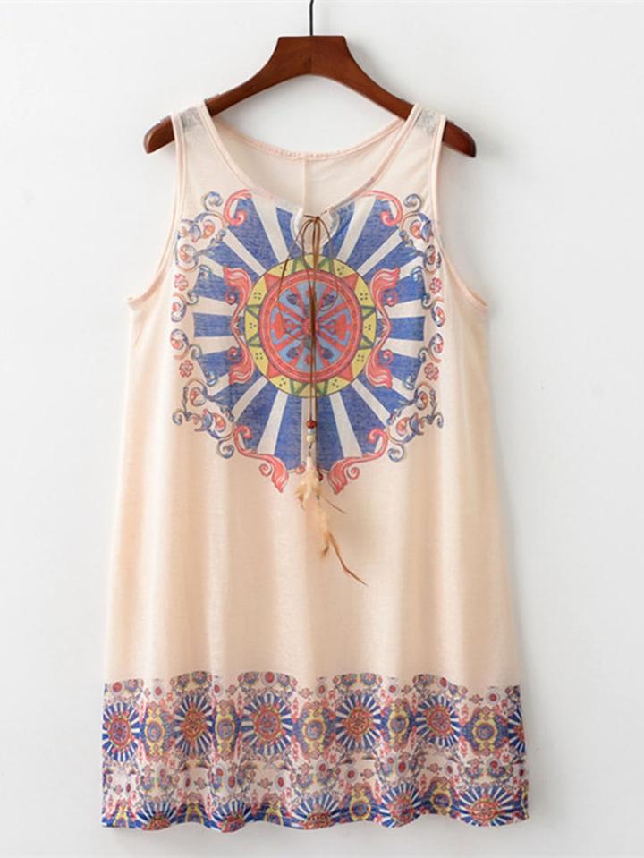 Romwe Printed Longline Top