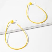 Romwe Open Waterdrop Shaped Hoop Earrings 1pair