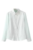 Romwe Crown Print Beaded White Shirt
