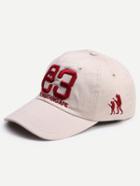 Romwe White Embroidered Canvas Baseball Hat
