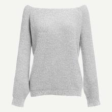 Romwe Crisscross V Neck Marled Jumper