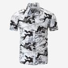 Romwe Guys Camo Print Shirt