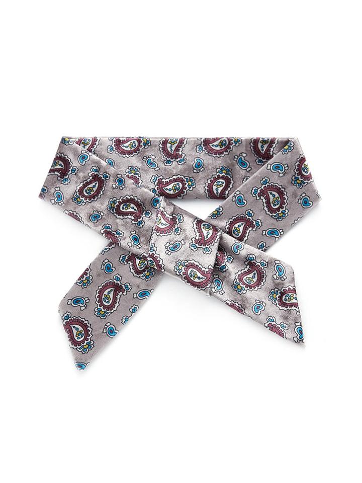 Romwe Paisley Print Velvet Skinny Scarf