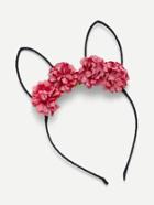 Romwe Rabbit Ear Flower Embellished Headband