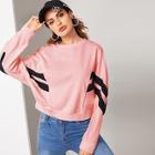 Romwe Cut-and-sew Dolman Sleeve Sweatshirt