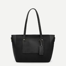 Romwe Solid Tote Bag Sets 2pcs