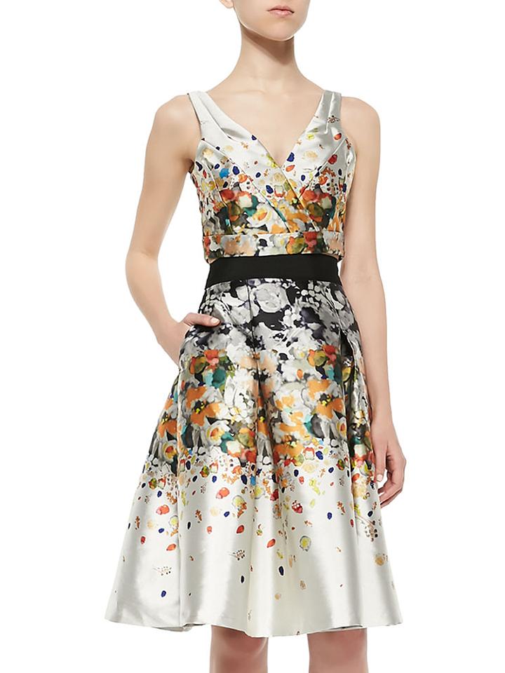 Romwe Apricot Spaghetti Strap Backless Floral Print Dress