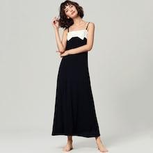 Romwe Bow Detail Colorblock Cami Dress