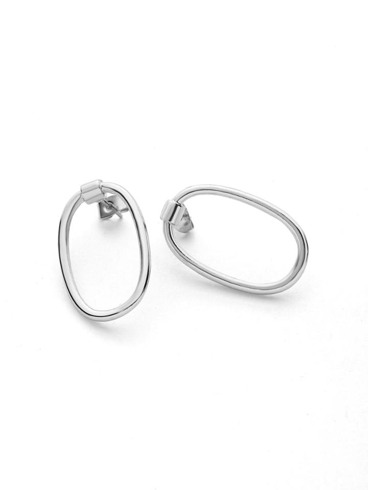 Romwe Minimalist O Ring Hoop Drop Earrings