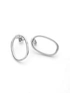 Romwe Minimalist O Ring Hoop Drop Earrings