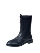 Romwe Front Zip Seam Ankle Boots