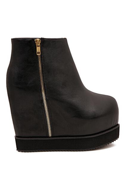 Romwe Zippered Side Plat Form High Heels