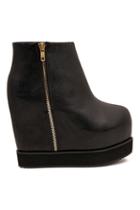 Romwe Zippered Side Plat Form High Heels