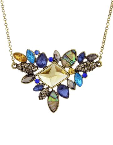 Romwe Shourouk Style Bijoux Colorful Imitation Crystal Women Stone Necklace