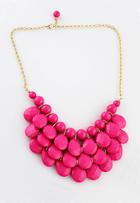 Romwe Charming Style Shine Red Beads Necklace