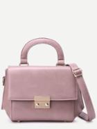Romwe Pink Faux Leather Flap Shoulder Bag
