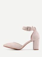 Romwe Pointed Toe Ankle Strap Heels