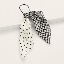 Romwe Polka Dot & Houndstooth Pattern Hair Tie