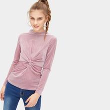 Romwe Twist Ribbed Tee