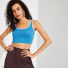Romwe Form Fitted Crop Ringer Top