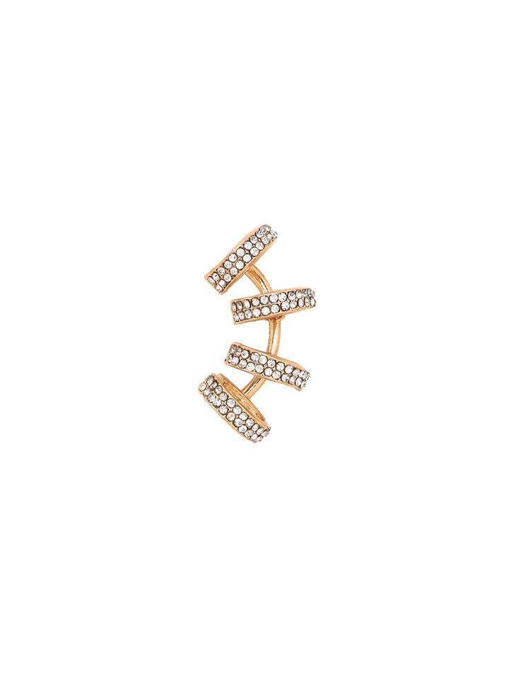 Romwe Gold Rhinestone Single Ear Cuff