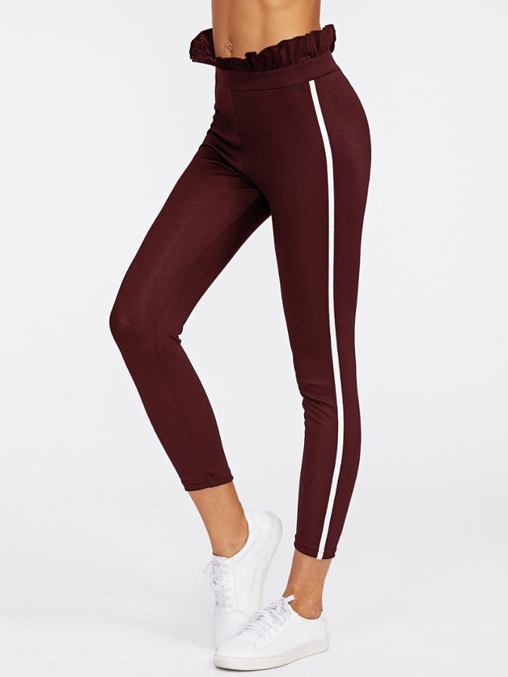 Romwe Ruffle Hem Skinny Pants