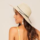 Romwe Lace-up Detail Floppy Hat