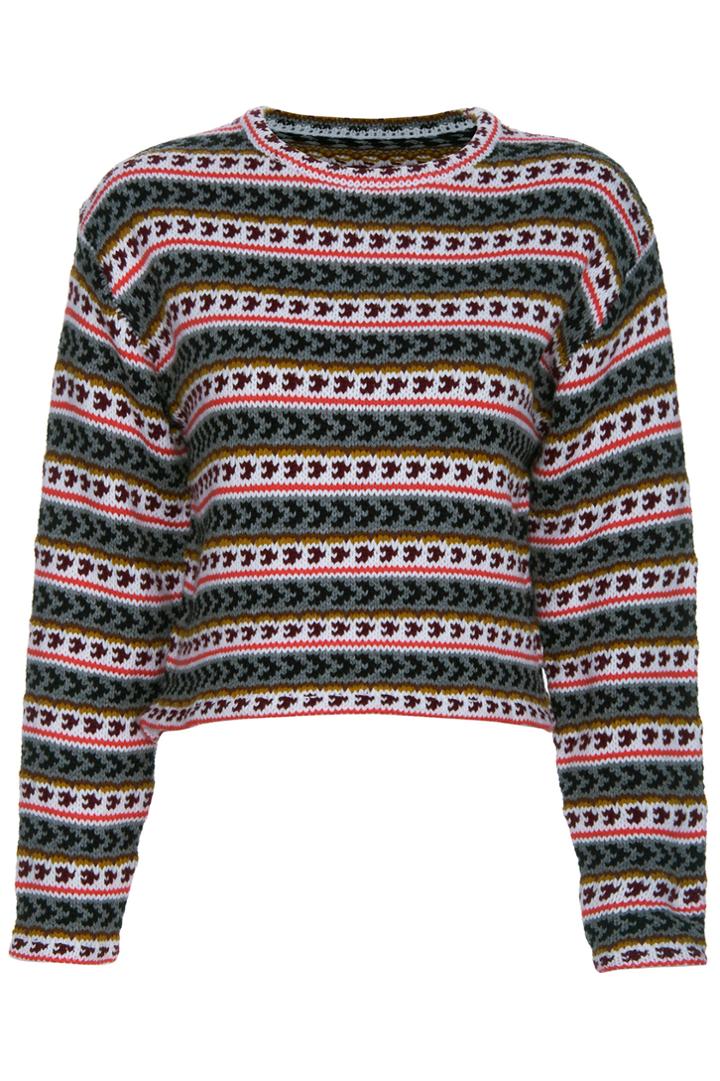 Romwe Romwe Knitted Striped Long-sleeved Jumper