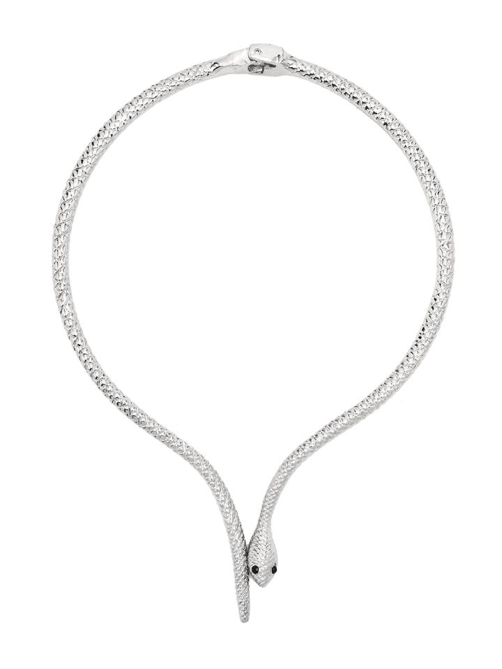 Romwe Silver Snake-shaped Choker Necklace