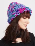 Romwe Multicolor Chunky Knit Casual Fisher Hat
