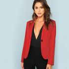 Romwe Peak Collar One Button Blazer