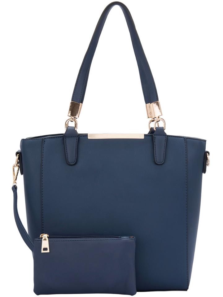 Romwe Dark Blue Two Pieces Shoulder Bag