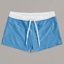 Romwe Guys Contrast Trim Drawstring Beach Shorts