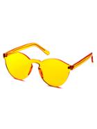 Romwe Orange Clear One Piece Retro Style Sunglasses