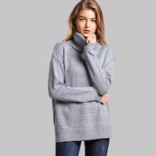 Romwe Split Side High Neck Sweater