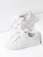 Romwe White Lace Up Faux Leather Sneakers