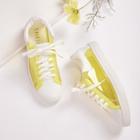 Romwe Lace-up Front Clear Low Top Sneakers