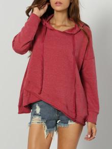 Romwe Dropped Shoulder Drawstring Hoodie