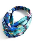 Romwe Watercolor Flower Print Twist Headband