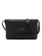 Romwe Faux Leather Flap Bag - Black