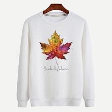 Romwe Guys Letter And Leaf Print Sweatshirt