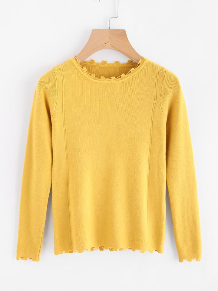 Romwe Raw Edge Knit Sweater