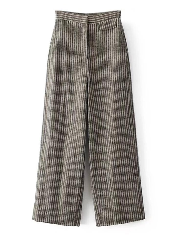 Romwe High Waist Striped Pants