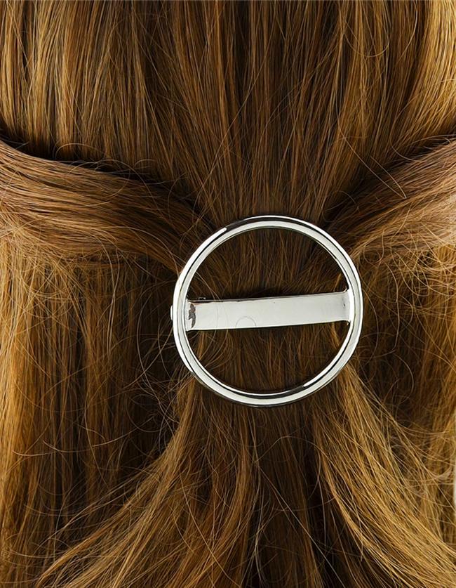 Romwe Silver Plated Round Hair Clips
